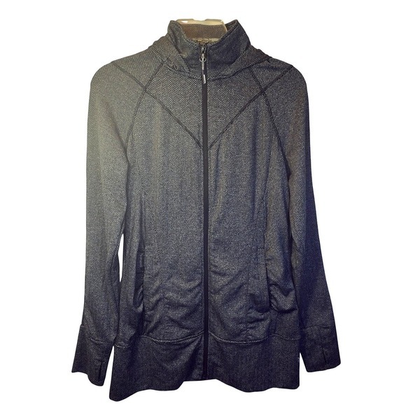 Mondetta Tops - Mondetta Women's Gray‎ Herringbone Full Zip Hooded Activewear Jacket Medium